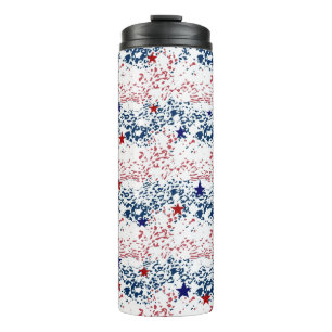 Bouteilles Isothermes Blancs rouges et bleus avec étoiles