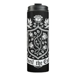 Bouteilles Isothermes Blason Héraldique Vintage avec Roses – Jusqu'à la