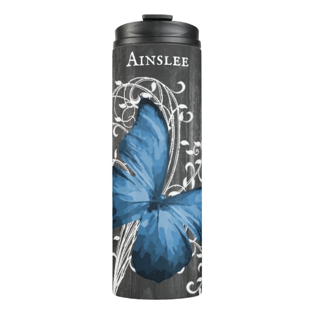 Bouteilles Isothermes Bleu Beurre Rustique Paruline thermique personnali (Devant)