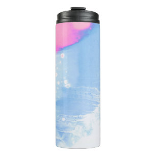 Bouteilles Isothermes Bleu blanc et rose abstrait