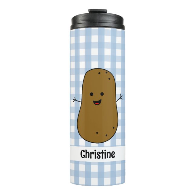 Bouteilles Isothermes Bleu En vichy pomme de terre Brown Paruline thermi (Devant)