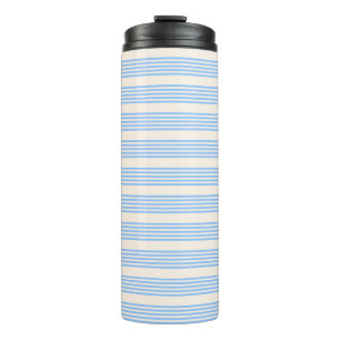 Bouteilles Isothermes Bleu et beige cinq rayures motif