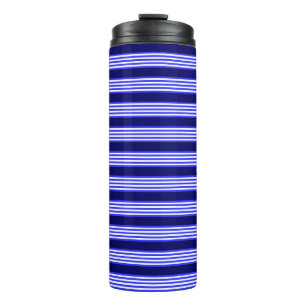 Bouteilles Isothermes Bleu et blanc cinq bandes motif