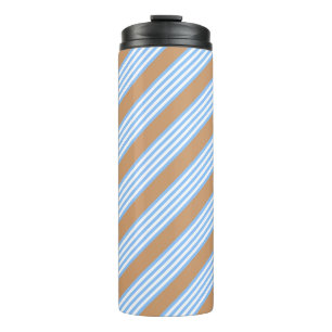 Bouteilles Isothermes Bleu et blanc cinq bandes motif avec bronze