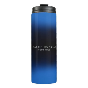 Bouteilles Isothermes Bleu foncé Noir moderne minimaliste Plaque