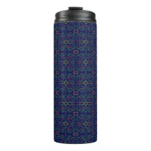 Bleu Géométrique Ovales Jaunes Tumbler Thermique