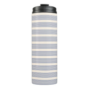 Bouteilles Isothermes Bleu gris et beige cinq rayures motif