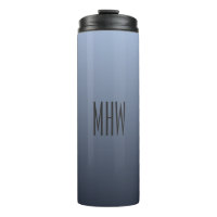 Bleu Gris Gradient personnalisé monogramme tumbler