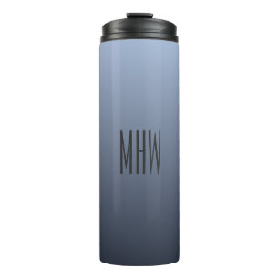 Bouteilles Isothermes Bleu Gris Gradient personnalisé monogramme tumbler