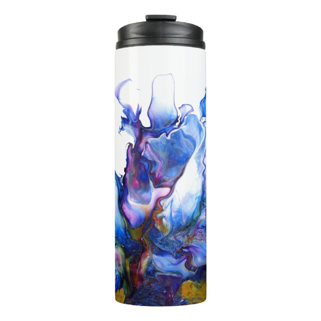 Bouteilles Isothermes Bleu Marbre Agate Fluide Art (Devant)
