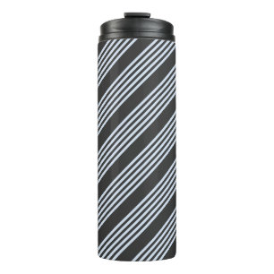 Bouteilles Isothermes Bleu pâle et charbon de bois cinq bandes motif