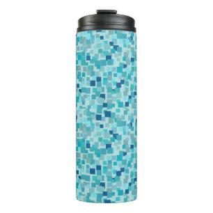 Bouteilles Isothermes Bleu Rétro Mosaïque Thermique Tumbler