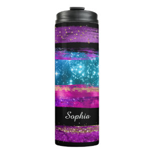 Bouteilles Isothermes Bleu rose violet Parties scintillant Étoiles Brush