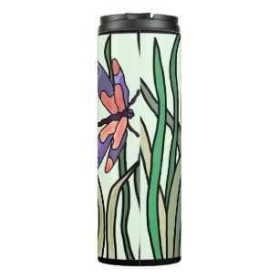 Bouteilles Isothermes Bleu rouge mignon et Feuilles verts