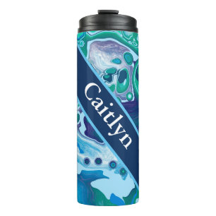 Bouteilles Isothermes Bleu vert personnalisé Marbre numérique