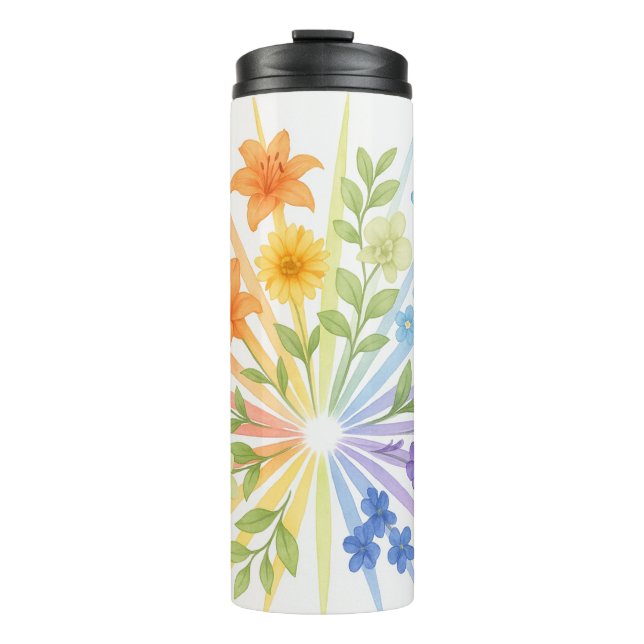 Bouteilles Isothermes Blooming Radiance – Water Bottle with Rainbow Flow (Devant)