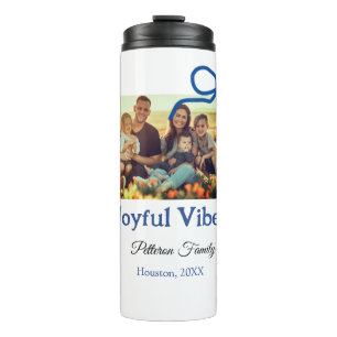 Bouteilles Isothermes Blue bow joyful Vibes ajouter nom de famille photo