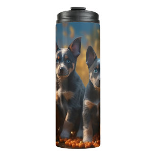 Bouteilles Isothermes Blue Heeler Chiot Automne Citrouille de plaisir
