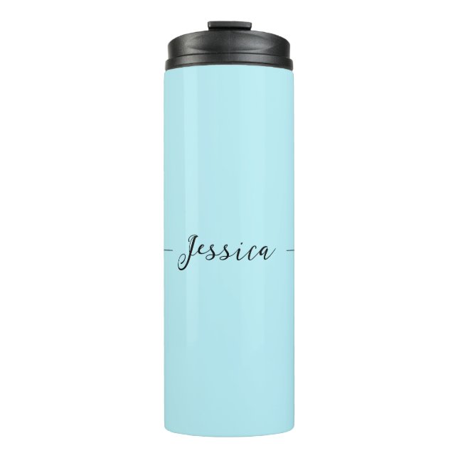 Bouteilles Isothermes Blue Modern Elegant Plain Simple Professional Name (Devant)