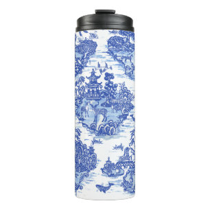 Bouteilles Isothermes Blue Willow Animal Rabbit Cerf Fox Bird Toile