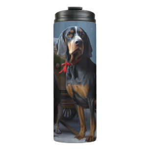Bouteilles Isothermes Bluetick Coonhound enneigé Traîneau Décor Noël 