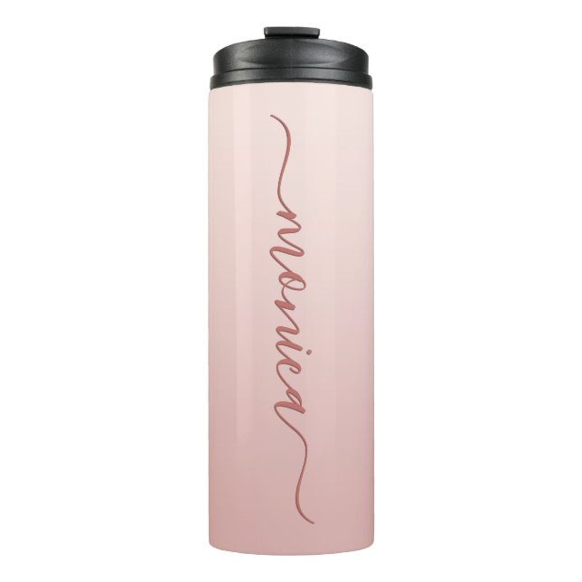 Bouteilles Isothermes Blush Dusty Rose Ombre Élégante signature (Devant)
