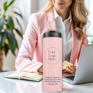 Bouteilles Isothermes Blush Pink Business Logo moderne