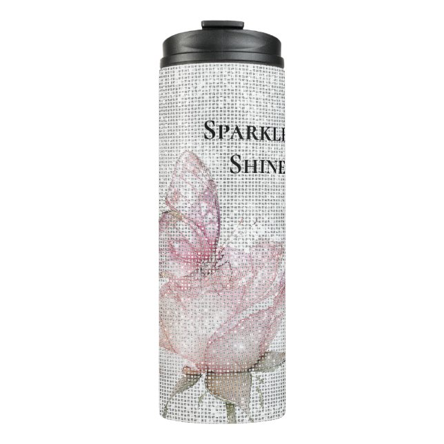 Bouteilles Isothermes Blush Pink Rose Butterfly Sparkle  (Devant)