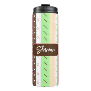 Bouteilles Isothermes Boho Brown, Bourgogne, vert et mauve Whimsical