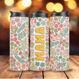 Bouteilles Isothermes Boho jaune Floral 3D Mama