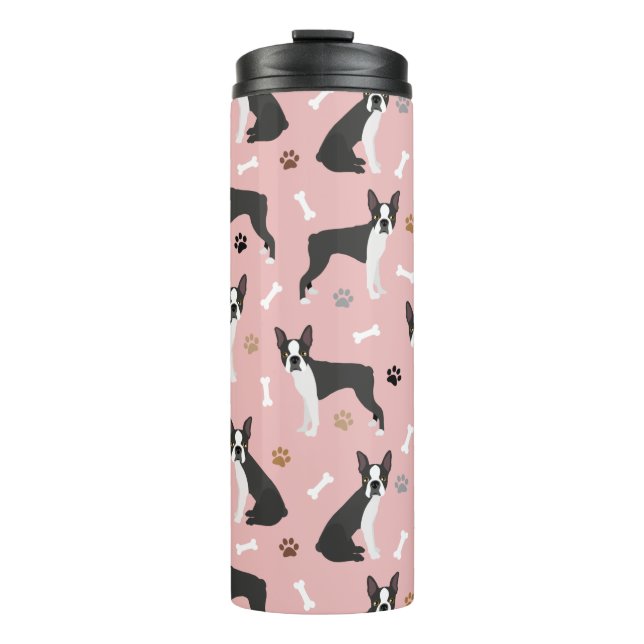 Bouteilles Isothermes Bones et pinces thermiques de Boston Terrier (Devant)