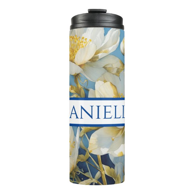 Bouteilles Isothermes Bonnet à boisson florale personnalisée (Devant)