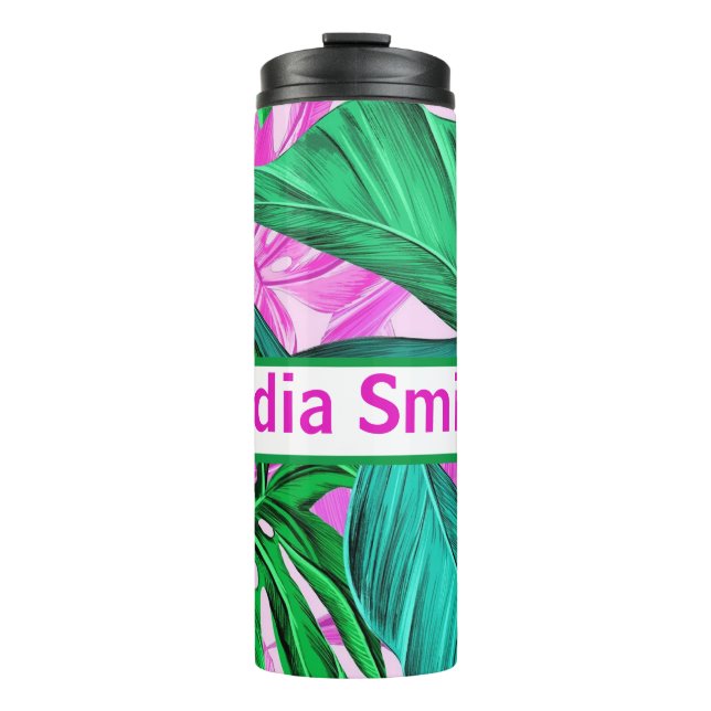 Bouteilles Isothermes Bonnet à boisson florale personnalisée (Devant)