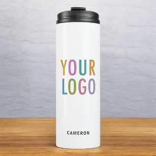 Bouteilles Isothermes Bonnet blanc en acier inoxydable logo d'entreprise