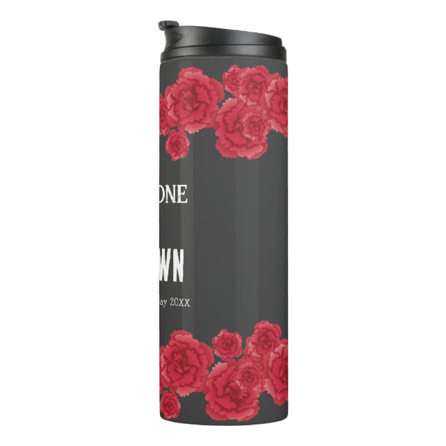 Bouteilles Isothermes Bonnet d'eau de la frontière de l'oeillet rouge (Tourné sur la droite)