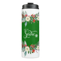 Bordure fleur de Noël-Laisser la neige typographie