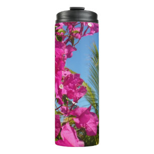 Bouteilles Isothermes Bougainvilliers et palmiers paysage tropical