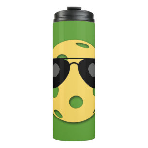 Bouteilles Isothermes Boule à gogo jaune avec lunettes de soleil