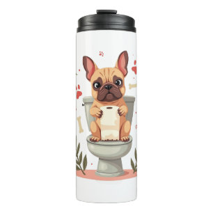 Bouteilles Isothermes Bouledogue français en colère vintage tenant du pa