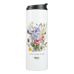 Bouteilles Isothermes Bouquet Fleurs Jardin Anglais Meilleure Maman Jama