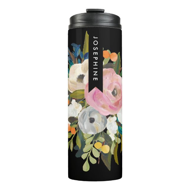 Bouteilles Isothermes Bouquet floral peint Nom personnalisé (Devant)