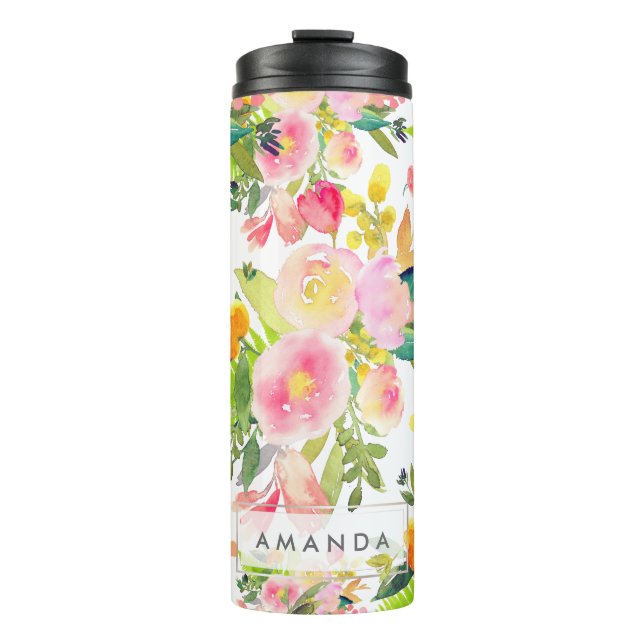 Bouteilles Isothermes Bouquet PixDezines Floral/Aquarelle/Printemps (Devant)