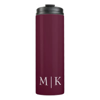 Bourgogne et blanc | Monogramme moderne