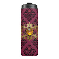 Bourgogne et or Paris Gemstone Damask