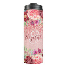 Bourgogne Floral Rose Gold Parties scintillant per