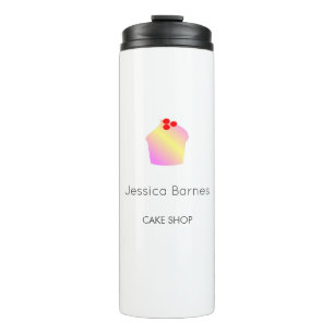 Bouteilles Isothermes Boutique pâtisserie silhouette de cupcake blanc