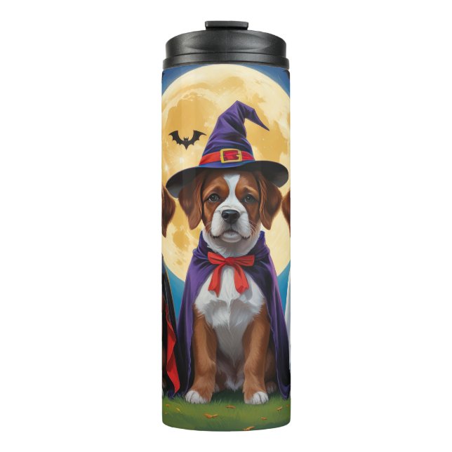 Bouteilles Isothermes Bouviers Des Flandres Chiens Citrouille Halloween  (Devant)