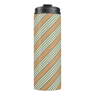 Bouteilles Isothermes Brayures vert olive et blanc motif avec bronze