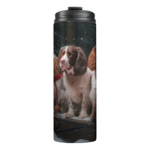 Bouteilles Isothermes Bretagne Spaniel Snowy Sleigh Décor de Noël