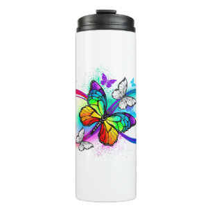 Bouteilles Isothermes Bright infinity with rainbow butterfly